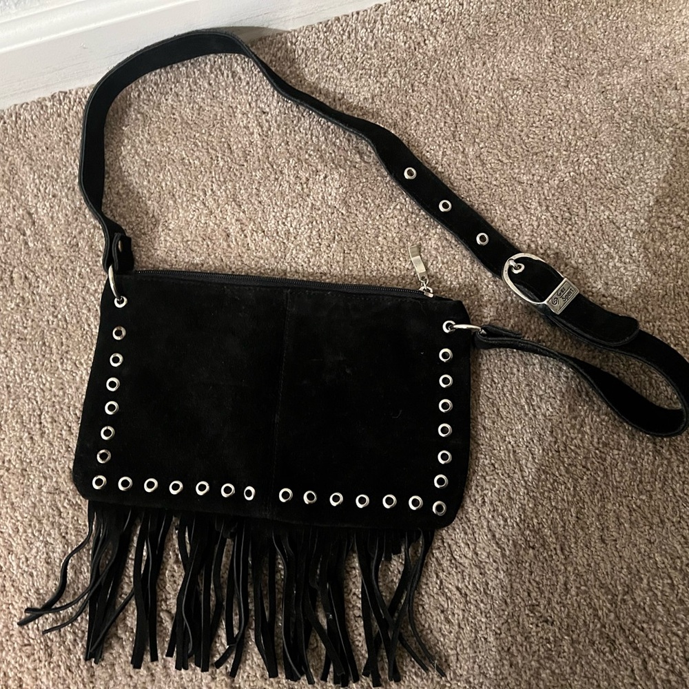 Black Fringe Crossbody Bag